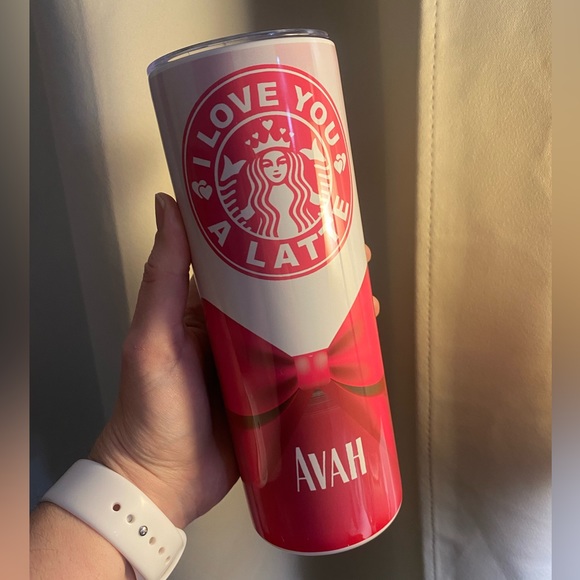 Love You A Latte Tumbler 20 oz with Reusable Straw made by Small Fish Crafts LLC - Picture 3 of 3